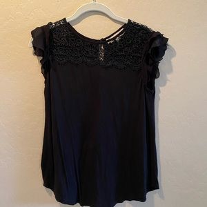 Ann Taylor Loft | Black Lace Blouse